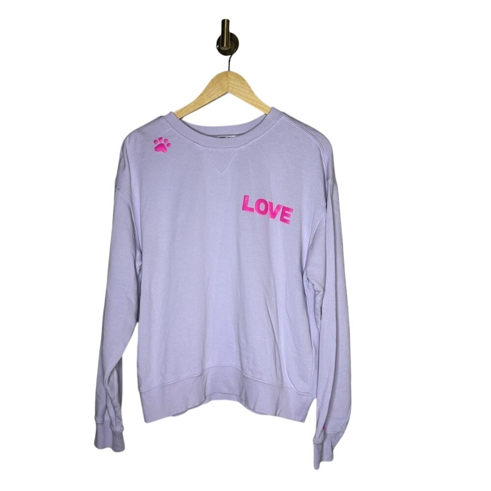 Wildfox Dogs Love Me Lavender Graphic Sweatshirt Women's Small Y2K‎